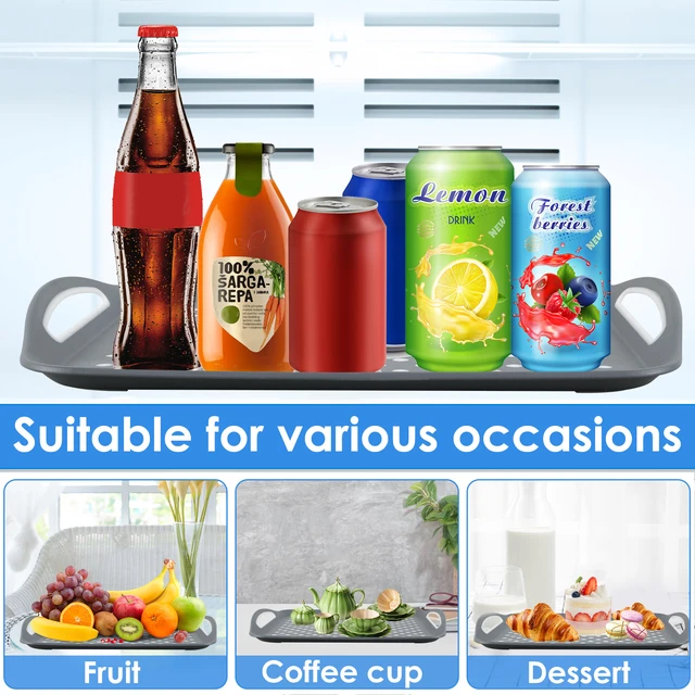 2Pcs Non-Slip Food Serving Tray with Handle 2