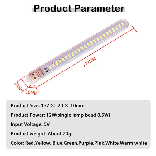 USB LED 야간 조명 dc5 v, 24 개 LED, 유럽/미국 플러그용, 레드/옐로우/화이트/블루/그린/퍼플/핑크 컬러 램프, 침실 장식용 2