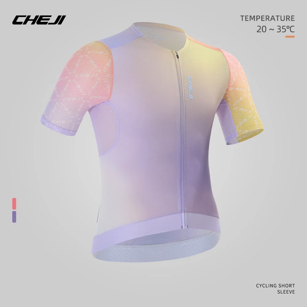 Men's Cycling Wear Short Sleeved Summer Gradient Cycling Sweatshirt
