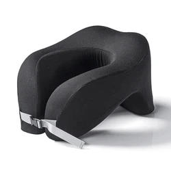 Ultimate Comfort U - Shape Memory Foam Neck Pillow for Travel and Relaxation (Black)