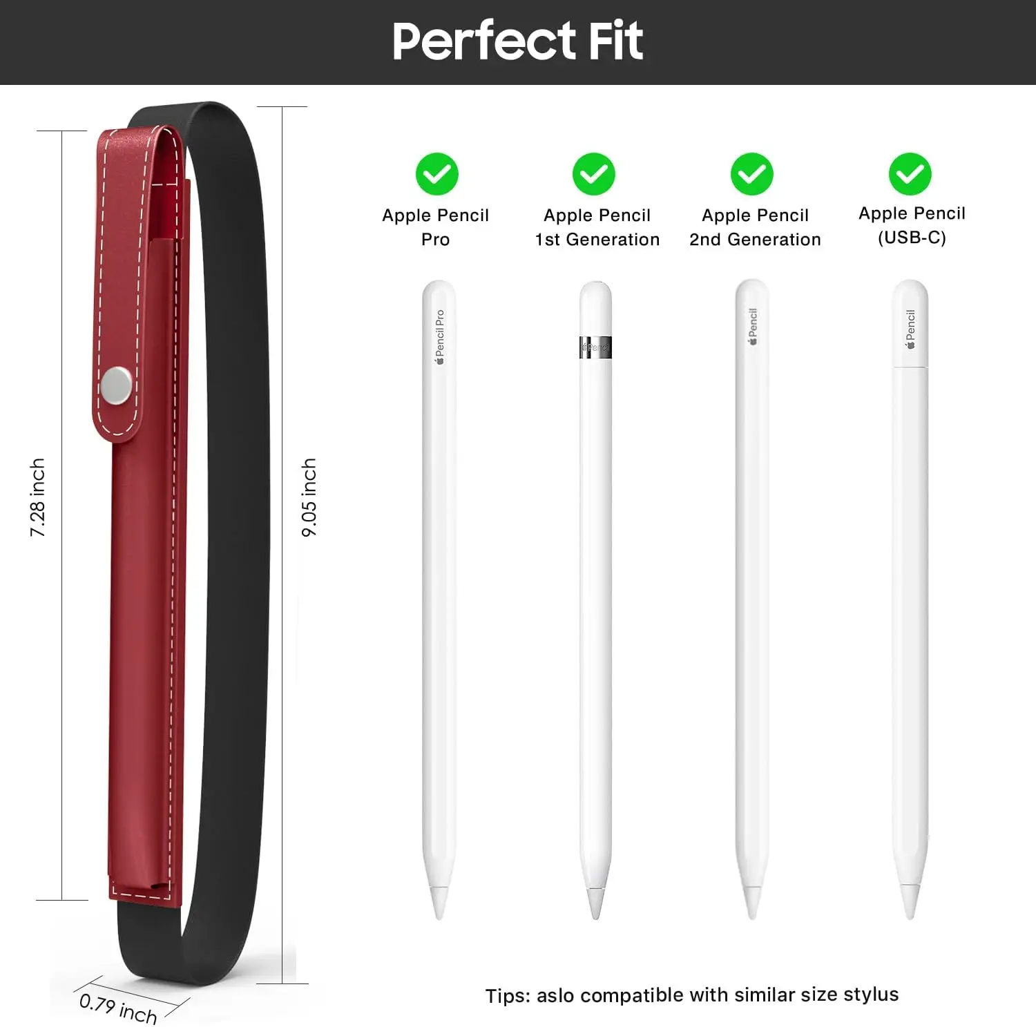 MoKo Pencil Holder for Apple Pencil Pro,1st/2nd Generation,USB-C