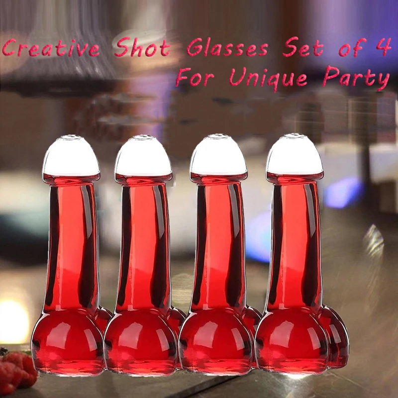 6Pc Dick Shot Glasses Of Wine Cocktail Whisky Willy Penis Shot Glass Cup Addio Al Nubilato Hen Night Party Zizi Vodka Cannucce Di Plastica