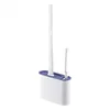 Silicone Toilet Brush With Holder Box Wall Mounted TPR Holder Set Household Artifact Bathroom Daily Cleaning Tools Accessories - Blue