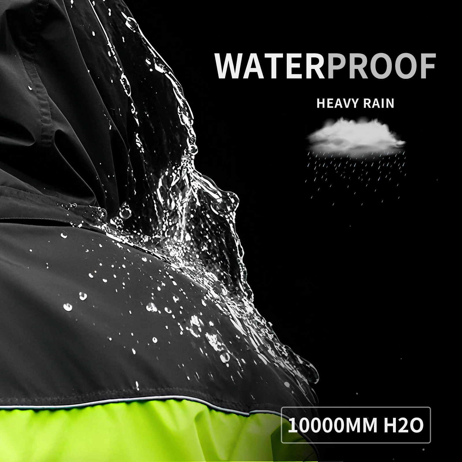 WOSAWE Motorcycle Raincoat Split Men Women Riding Rain Coat Anti-storm Locomotive Rain Cape Whole Body Waterproof Reflective