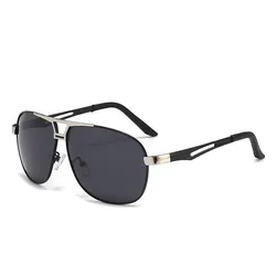 Men's Polarized Aviator Sunglasses with UV Protection and Military - Inspired Metal Mirror Design (Silver Gray)