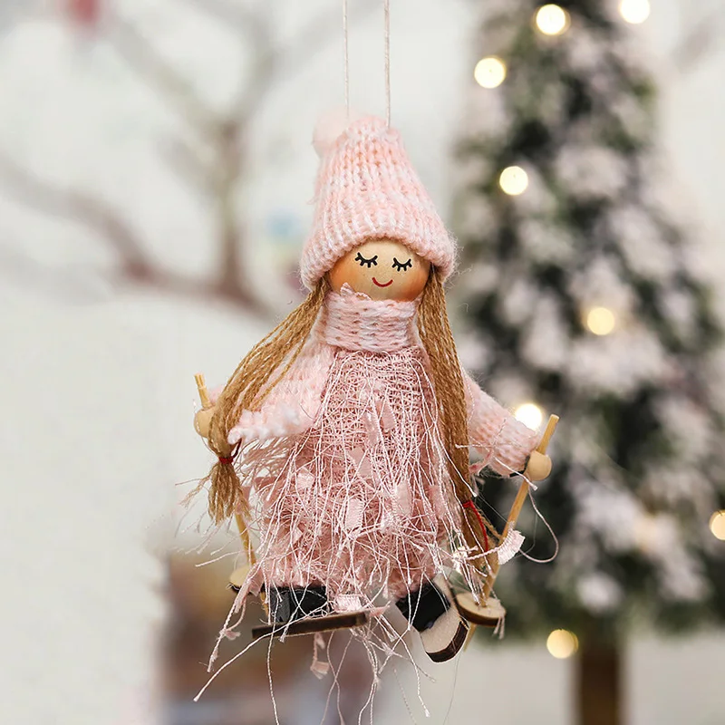 

New Year 2024 Gifts Cute Angel Ski Dolls Navidad 2023 Pendant Christmas Decorations for Home Xmas Tree Ornaments Natal Noel Deco