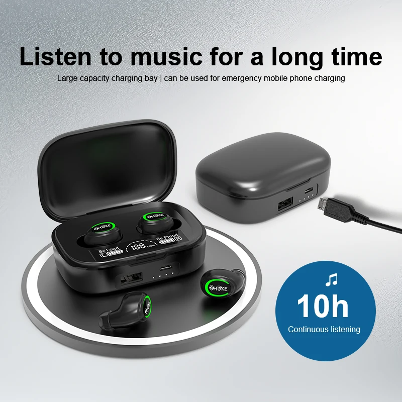 TWS Wireless Headphones Earphones Bluetooth Touch Control Noise Reduction Stereo Earbuds Headsets For Xiaomi Iphone_voghion.com