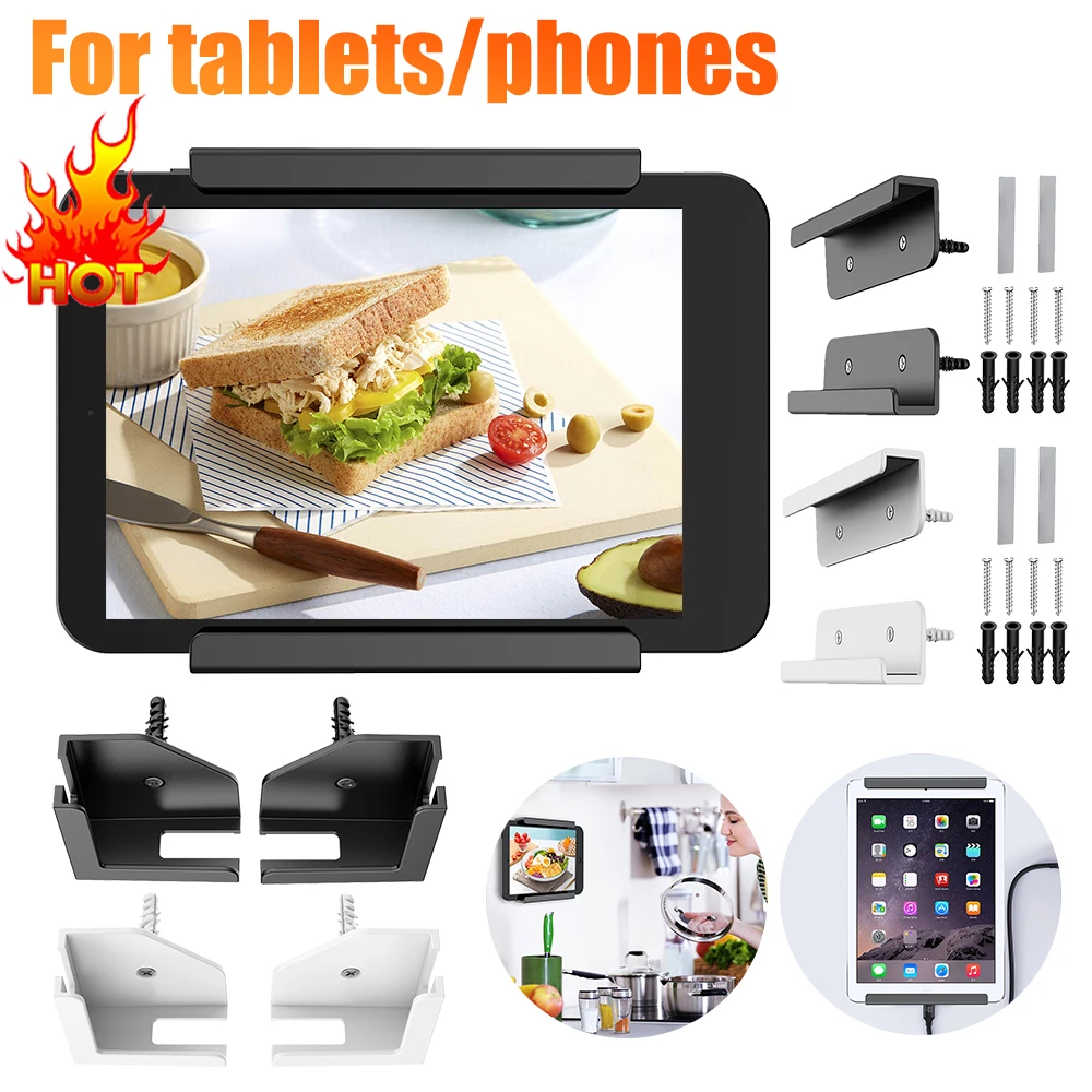 Universal Tablet Wall Mount 3-Slot Wall Phone Holder Adjustable