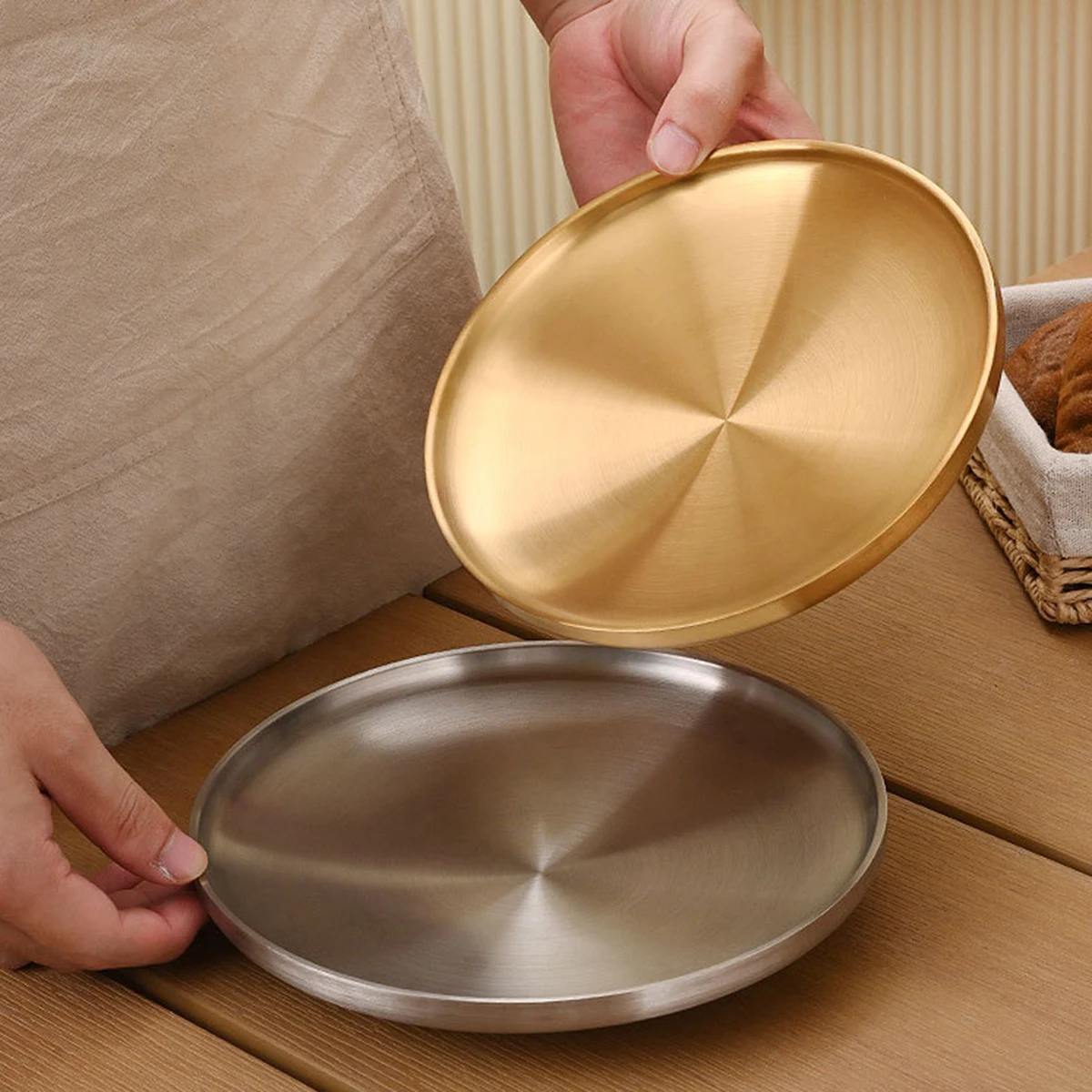 Korean Version of 304 Stainless Steel Double Disc Barbecue Plate Insulated Flat Plate