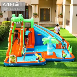 AirMyFun Jungle Inflatable Bouncer Bouncy House Inflatable Jumping Castle Inflatable Castle Kids Bounce House Combo With Slide