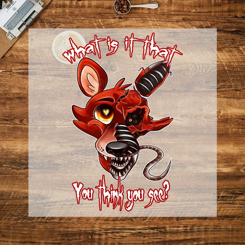 FNAF-Inspired Heat Transfer Stickers for Clothing - T-Shirt DIY Anime Patches Collection
