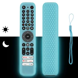 Shockproof Silicone Remote Control Case with Lanyard - Durable Protective Shell Cover (Fluorescent Blue)