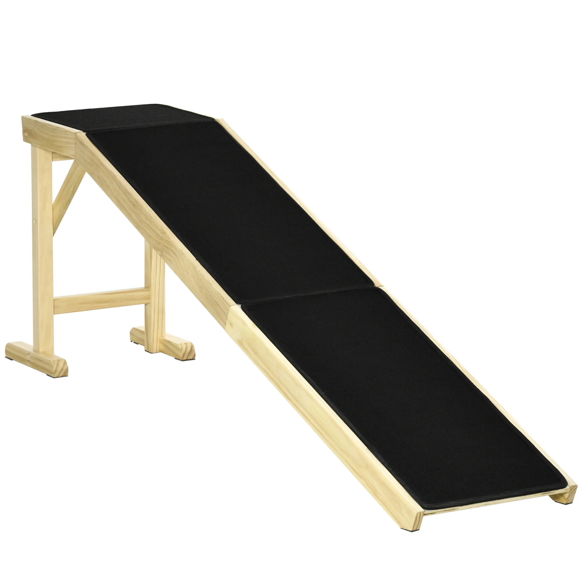 

Dog Ramp for Bed, Pet Ramp for Dogs with Non-Slip Carpet and Top Platform, 74" x 16" x 25", Natural
