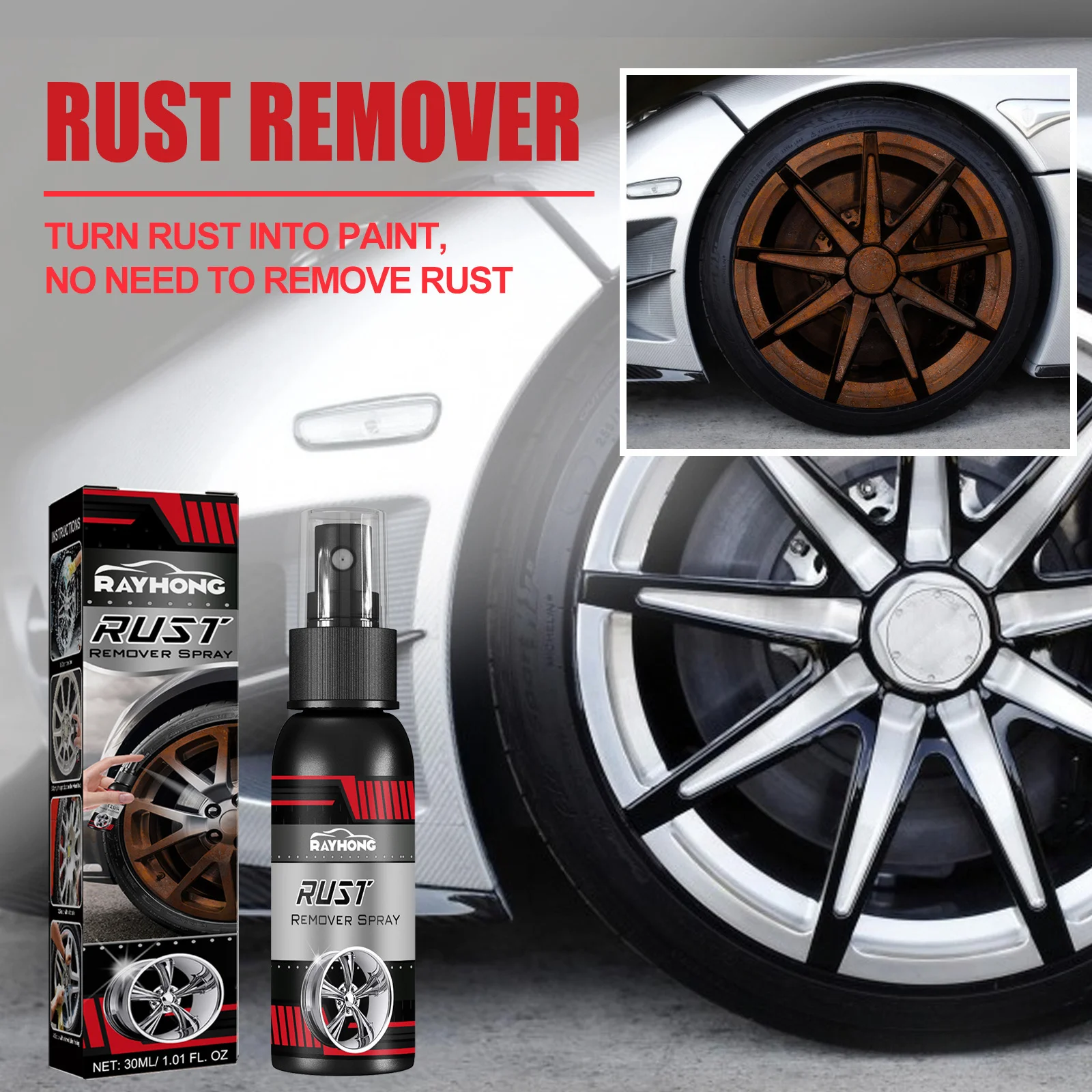 Rust Remover Spray Deoxidizer Antirust Agent for Automobile Maintenance