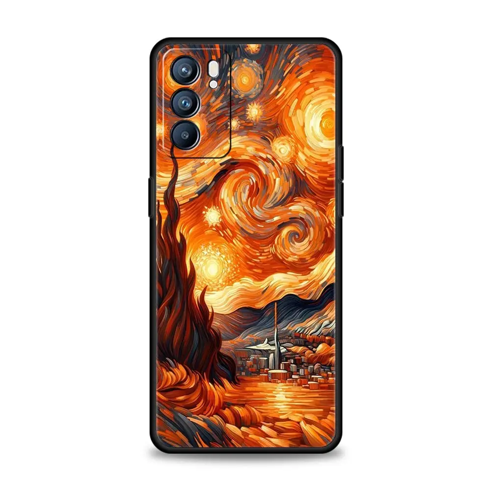 Cat Van Gogh Starry Sky Art Phone Case Cover