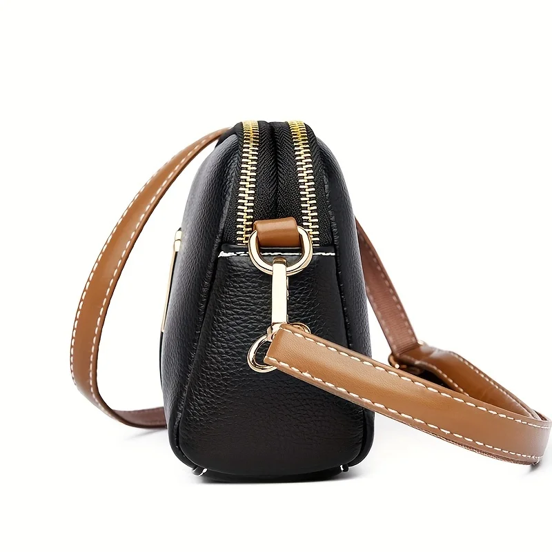 Women's Bag Retro Lychee Embossed Crossbody Bag Fashion Simple Retro PU Leather Shoulder Shell