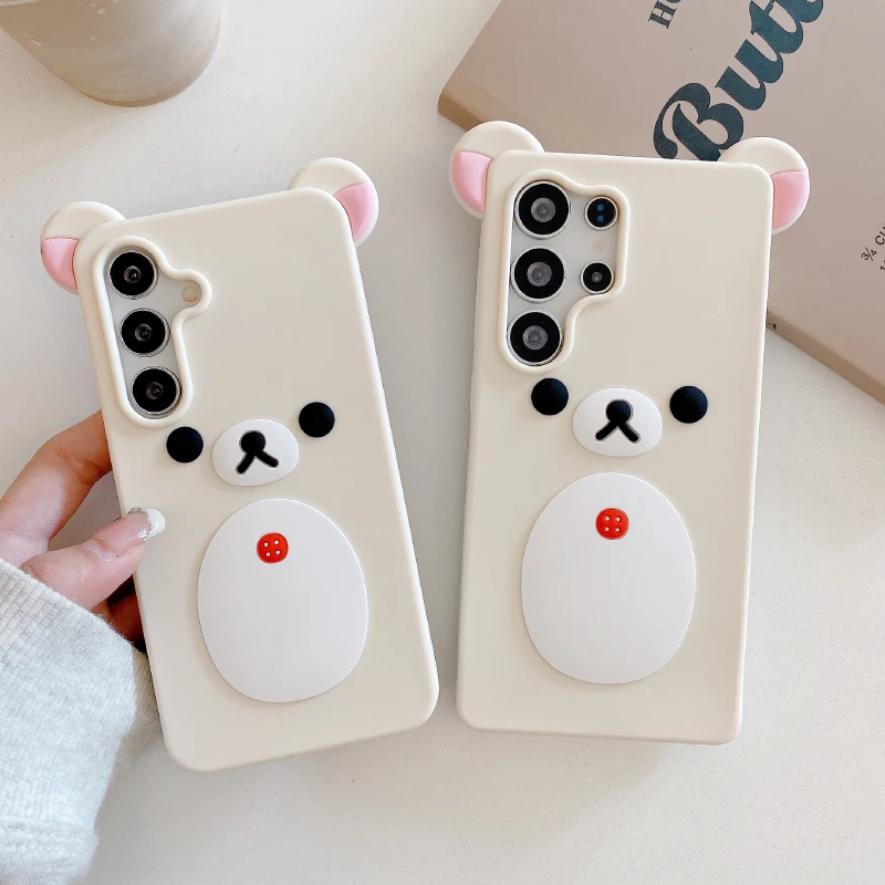 Luxury Solid Color Rilakkuma Soft Silicone Shockproof Phone Case - Premium Bumper Back Cover