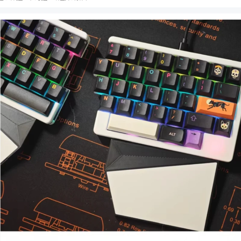 HHKB 분할 기계식 키보드 키트 맞춤형 RGB 핫 스왑 유선 단일 모드 Type-C VIAL 인체 공학 사무실 기계식 키보드
