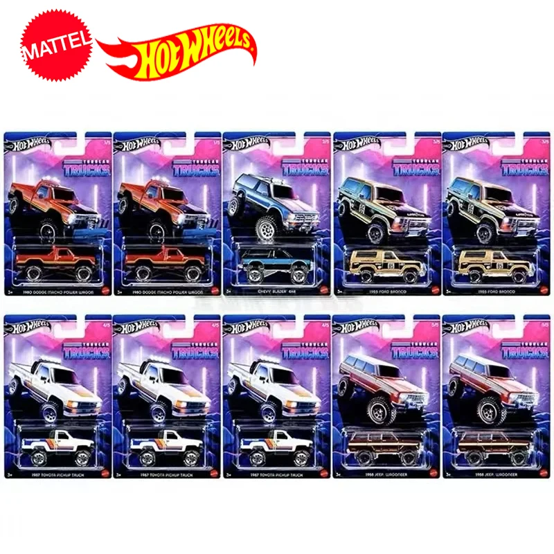 

Original Hot Wheels Car Tubular Trucks Toys for Boy 1/64 Diecast Jeep Wagoneer Chevy Blazer Toyota Pickup Truck Ford Dodge Macho