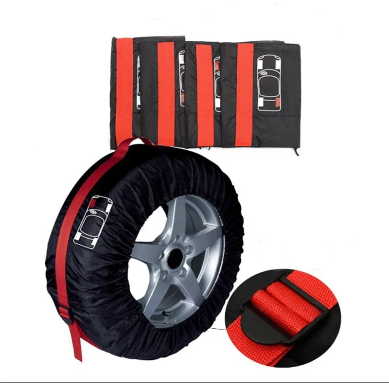 Lot de 4 pièces de couverture de pneu de rechange de voiture, sacs de  rangement de pneus de roue de voiture en Polyester, protecteur de pneu de  véhicule imperméable à l'eau et