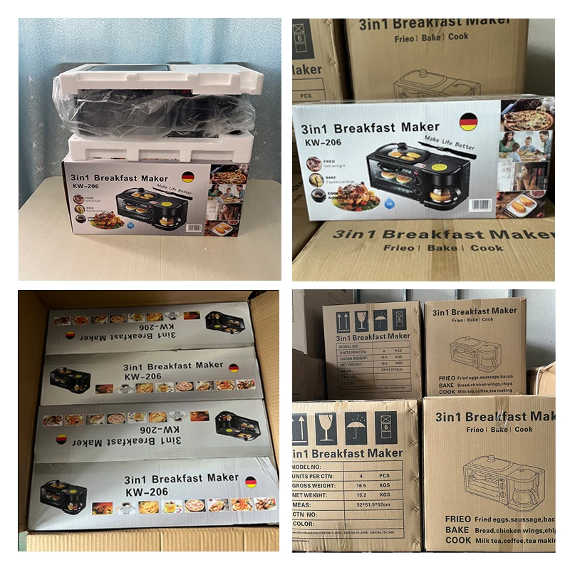 Kitchen appliances 3 In 1 Breakfast Makers Sandwich Maker Toaster Oven Multifunctional  Coffee Breakfast Machine 6