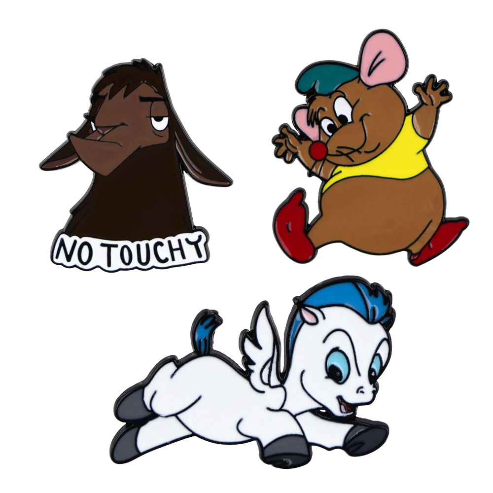 

Cartoon Mouse Lapel Pins for Backpack Children Brooch for Clothes Enamel Pin Metal Badges Fashion Jewelry Accessories