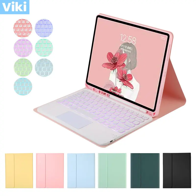 For Samsung Galaxy Tab S8 Ultra Case Backlight Touchpad Keyboard Cover For Galaxy Tab S8 Ultra 14.6 Inch Korean Spanish Keyboard