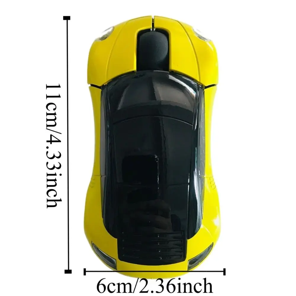 2.4GHz 스포츠카 무선 마우스 1600DPI USB 스크롤 자동차 모양의 무선 마우스 노트북/PC용 휴대용 경량