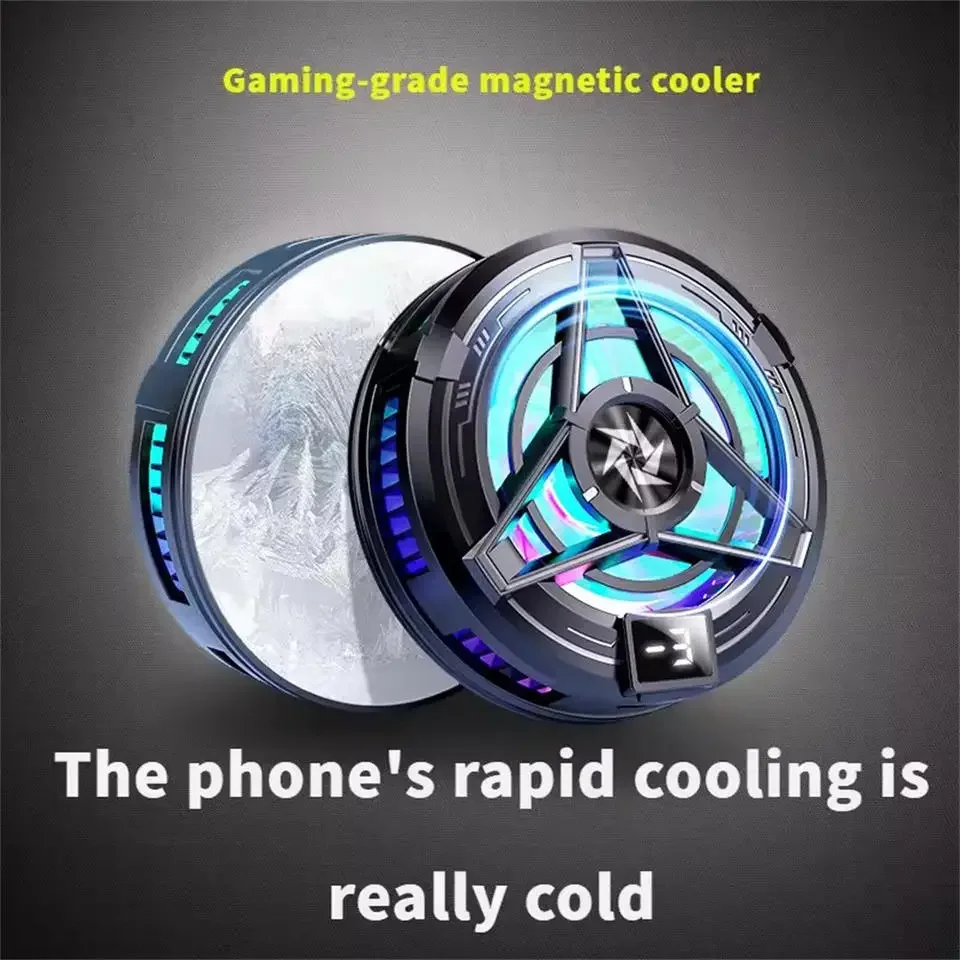 Advanced Magnetic Phone Cooler with TEC Chip, RGB Lighting & Digital Display for Enhanced Gaming and Streaming Experience