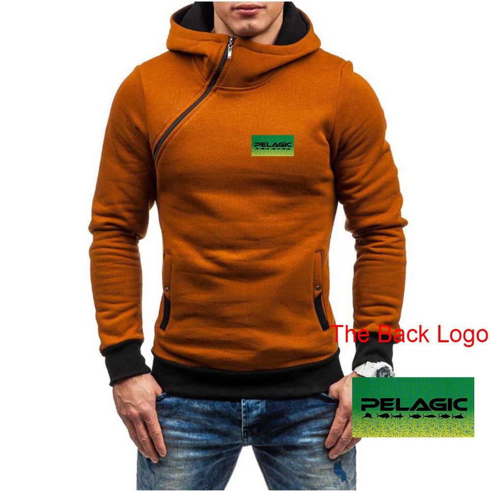 

2024 Men's New Ocean Fishing Spring and Autumn Harajuku Fashion Street Shooting Printing Five-color Sweater Slant Zipper Top