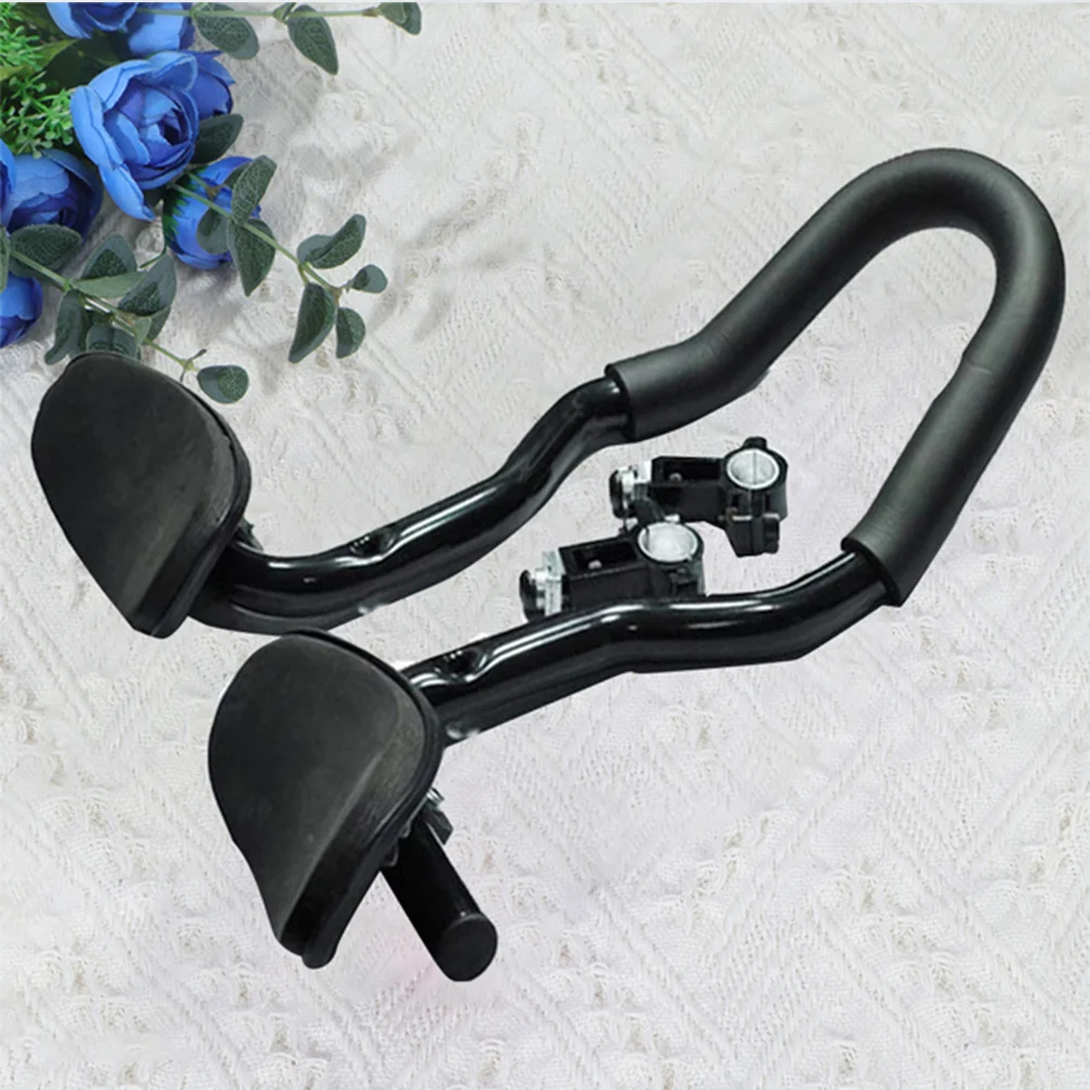 

Mountain Bike Cycling Aero Handlebars Clip Aluminum Alloy Triathlon Handle bars Rest MTB Road Bike Arm Rest(Integrated Rest Bar)