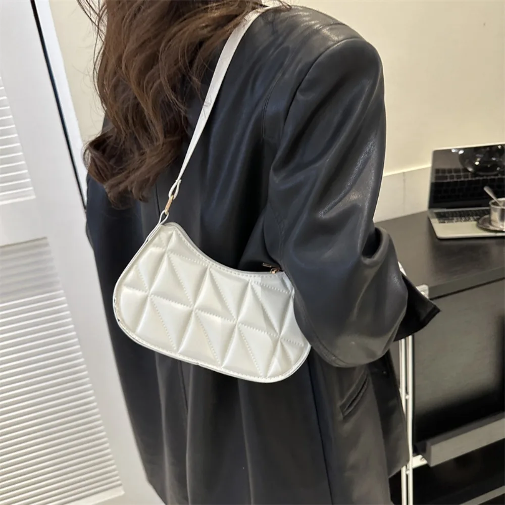 

Solid Color Fashion Leather Shoulder Bag Casual PU Leisure Handbag Shoulder Bag