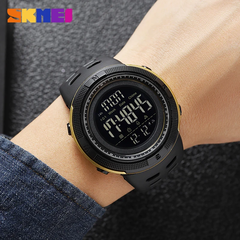 SKMEI 2070 Sport Watch for Men Waterproof Digital Countdown Electronic Mens Wristwatches Military LED Clock 1251 Reloj Hombre 5