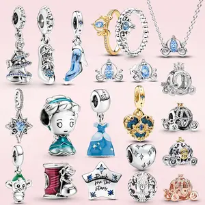 Disney Stitch Minnie Mouse Winnie Charms Dangle Fit Pandora Charms Silver  Original Bracelet for Jewelry Making