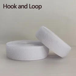 Colorful 20mm Non - Adhesive Hook and Loop Fastener Tape - 10M Nylon Fabric - 1Meter (Width 20mm White)
