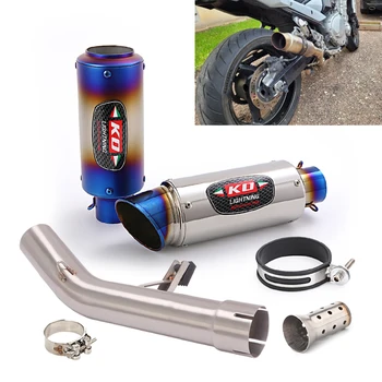 FOR SUZUKI GSF650 GSX650F 2007-16 Motorcycle Exhaust Pipe Escape Muffler Mid Link Pipe Slip On With DB Killer