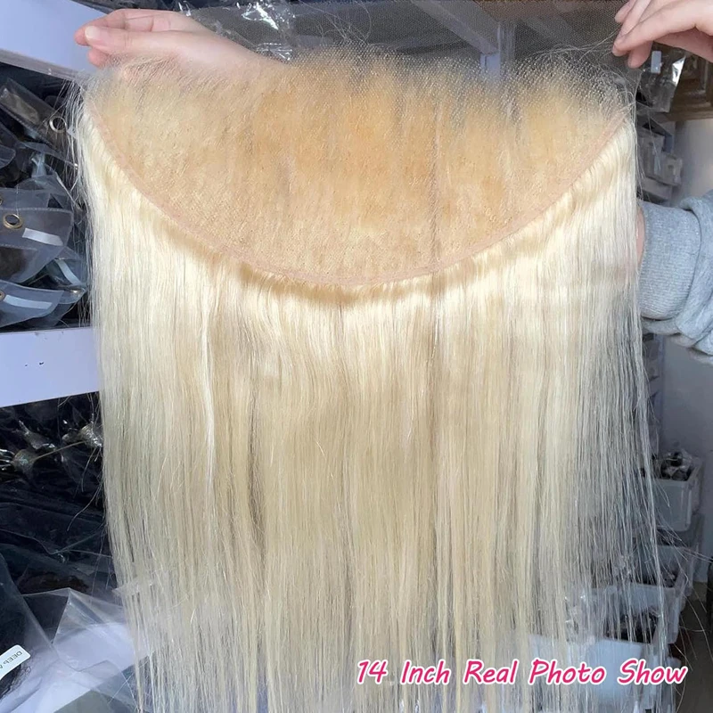 Honey Blonde #613 Color 13x4 Lace Frontal Closure Straight Human Hair Transparent Lace Brazilian Virgin Hair Pre-Plucked