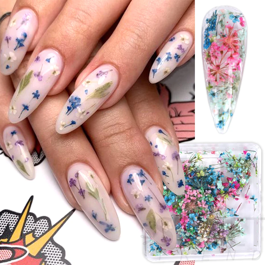 How To Create: Polygel Encapsulated Dried Flower Nails - YouTube