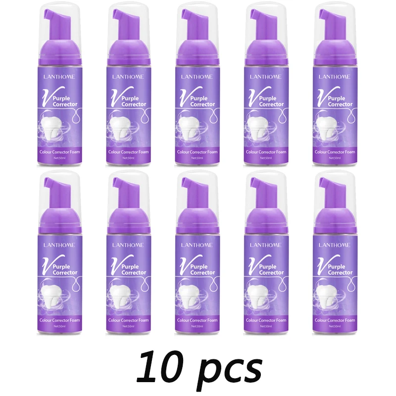 V34 Purple Teeth Whitening Mousse Deep Cleaning Stains Removal Repair Bright Yellow Tones Toothpaste Color Corrector Serum