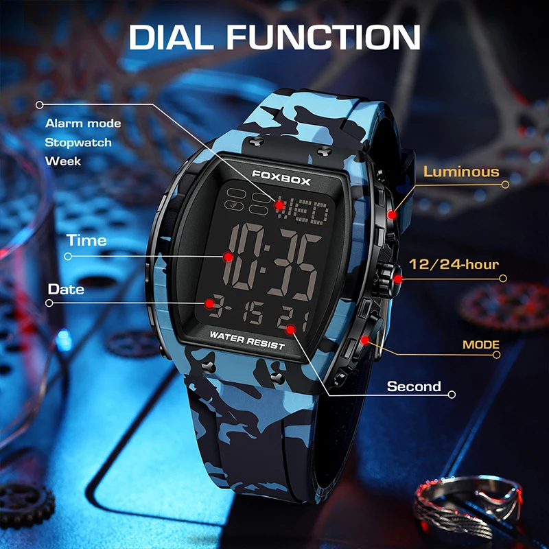 LIGE New Fashion Men's Watches Multifunctional Military Sports Quartz Watches For Men LED Luminous Waterproof Digital Watch Man 3