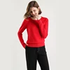 Ultra-fine merino wool ladies knitted O-neck breathable thin short-sleeved T-shirt solid color top 5