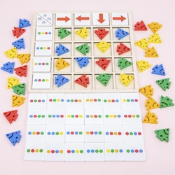 Crianças jogo de tabuleiro educacional de madeira montessori brinquedos crianças pensamento lógico formação direção cor cognição aprendizagem precoce