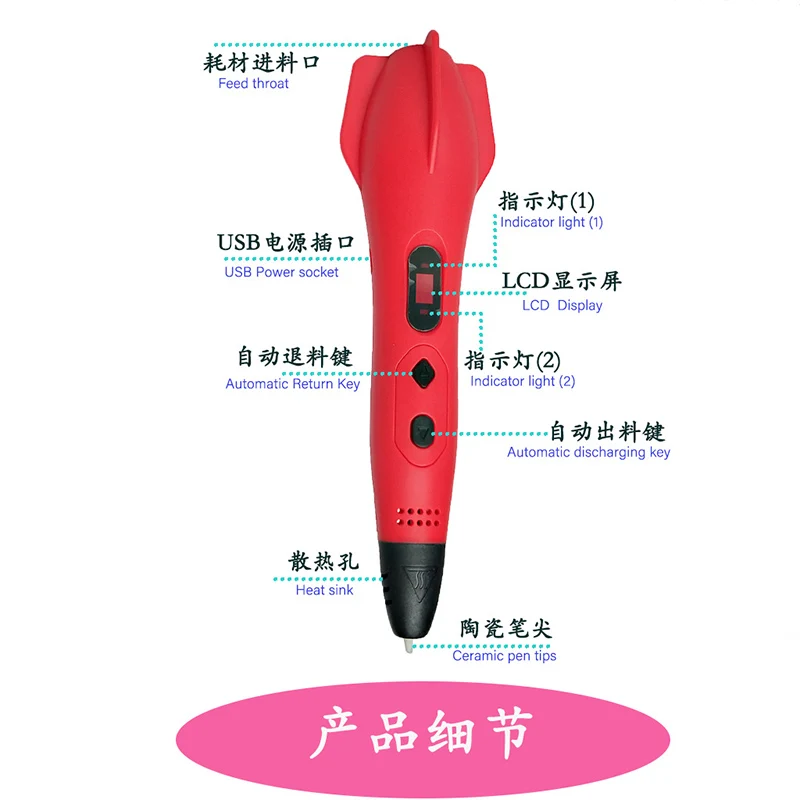 Luxmoc 3D Printing Pen Low Temperature DIY Doodle Painting Art 3d Pen Graffiti Models Toys 3D Drawing For Kids Gift