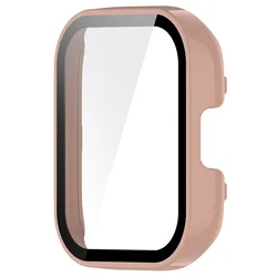 Premium Tempered Glass & Protective Cover for Xiaomi Redmi Watch 3 - Bumper Frame Protector Accessory (Pink)
