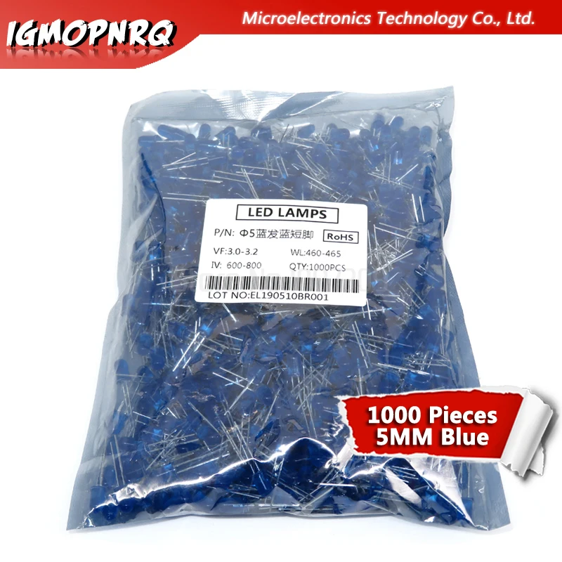 Vibrant Multicolor 5mm LED Light-Emitting Diodes (1000 Pieces)