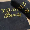 Design Customized LOGO 100% Cotton Black bath towel Hand Towel Embroidery Name Personalized Towel Gift for Friends Family 2
