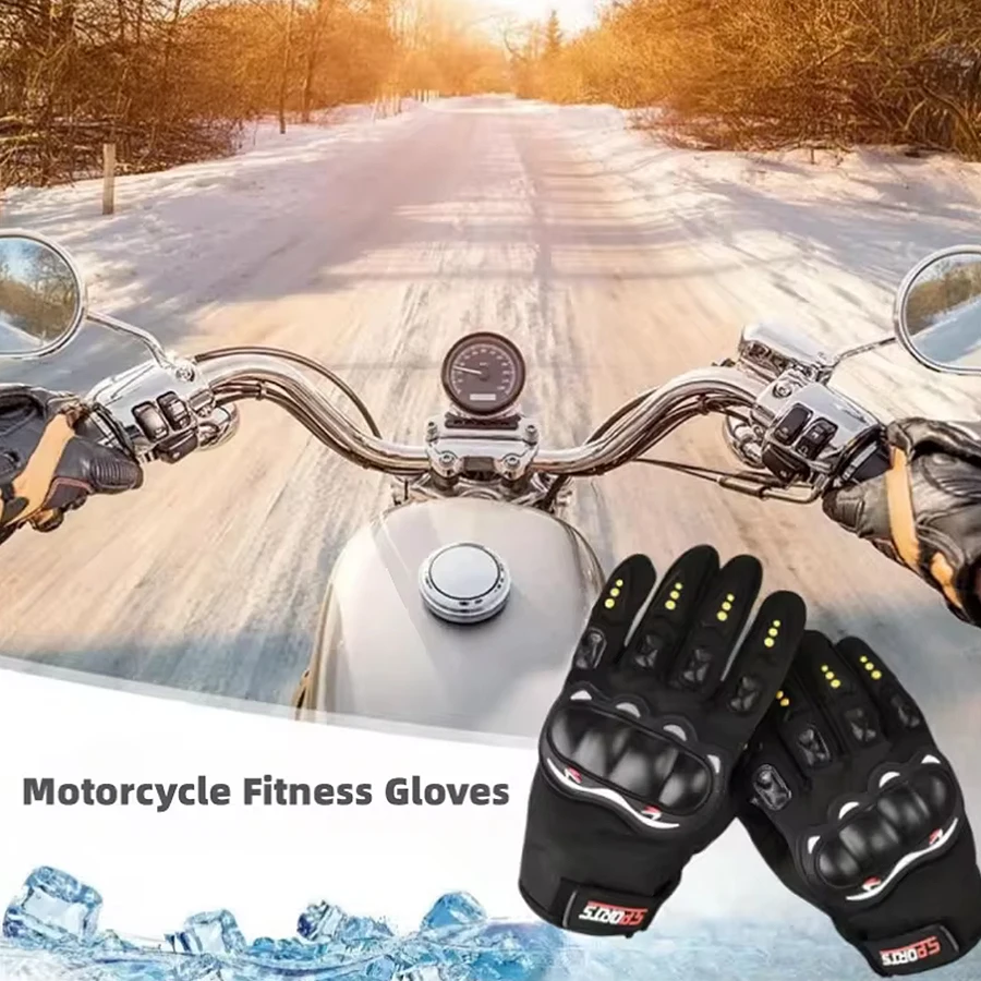 Gants de moto de protection des doigts complets, gants de sport de chevalier en plein air, respirants, pour course, cyclisme, équitation de rue, Fitness