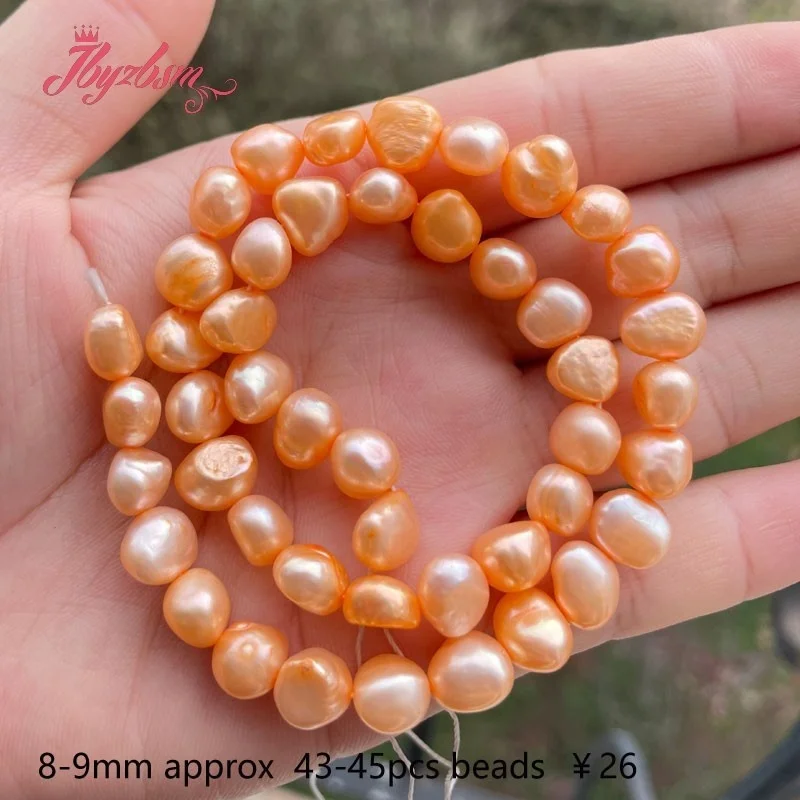 Perle D'Acqua Dolce Naturali Bianco Filettatura Abacus 8-9mm - Filo Da 39cm Per Creazione Gioielli Fai Da Te