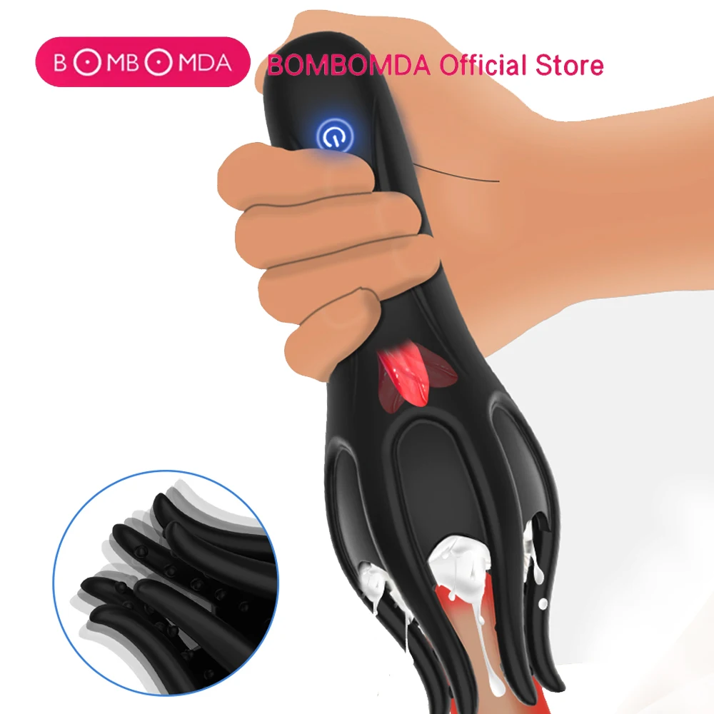 Male Masturbator Vibrator Penis Massager Glans Exerciser Lasting Delay Endurance Vibrating Trainer Automatic Oral Sex Toy male sex toys