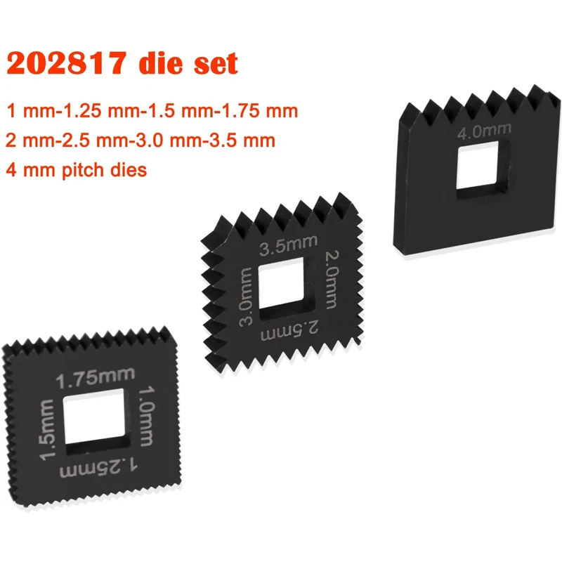 NONY Metric Dies Set Similar To OTC 202817 For 7402 Universal Outside Thread Chaser Heavy Duty Steel Black (3Pcs/Set) - 34 - View #2